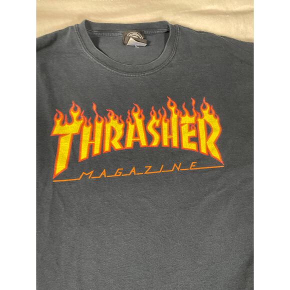 Thrasher Flame Logo Tee Black L Skateboarding Shirt - Picture 5 of 7